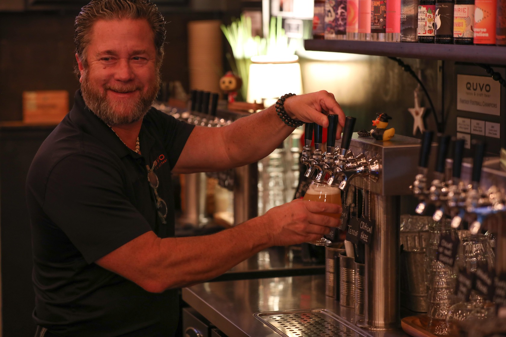Matthew Serving Craft Beer at Quvo Tacos